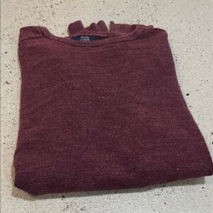 J. CREW FACTORY MENS LIGHTWEIGHT COTTON CREWNECK KNIT SWEATER DARK RED SIZE L